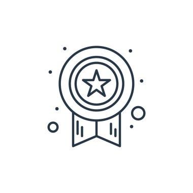 Dijital pazarlama konseptinden ödül ikonu vektörü. İnce çizgili, düzenlenebilir felç çizgisi. Web ve mobil uygulamalarda kullanım için ödül doğrusal işareti, logo, yazdırma ortamı.