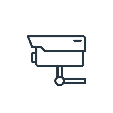 Suç konseptinden CCTV ikon vektörü. Düzenlenebilir inmenin ince bir çizgisi. Web ve mobil uygulamalarda kullanmak için ccTV doğrusal işareti, logo, yazdırma ortamı.