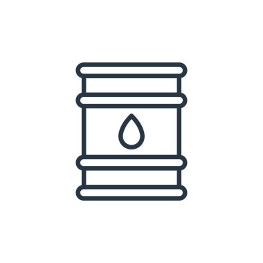 Ekoloji konseptinden varil ikonu vektörü. Fıçı düzenlenebilir vuruşun ince çizgisi. Web ve mobil uygulamalarda kullanmak için namlu doğrusal işareti, logo, yazdırma ortamı.