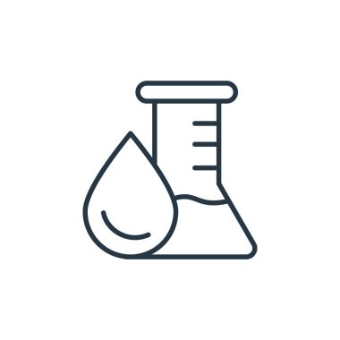 Petrol endüstrisi konseptinden tüp ikon vektörü. Test tüpü düzenlenebilir vuruşunun ince çizgisi. Web ve mobil uygulamalarda kullanmak için test tübü doğrusal işareti, logo, yazdırma ortamı.