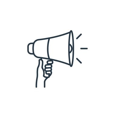 Hava kirliliği konseptinden duyuru ikonu vektörü. Düzenlenebilir vuruşun ince çizgisi. Web ve mobil uygulamalarda kullanım için anons doğrusal işareti, logo, yazdırma ortamı.