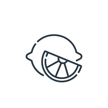 Bahar konseptinden limon ikonu vektörü. İnce çizgili limon deformasyonu. Web ve mobil uygulamalarda kullanmak için limon doğrusal işareti, logo, yazdırma ortamı.