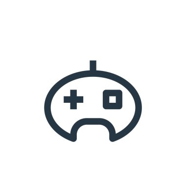 Çevrimiçi mağaza kategorilerindeki joystick ikon vektörü. Düzenlenebilir joystick vuruşunun ince bir çizgisi. Web ve mobil uygulamalarda kullanmak için joystick doğrusal işareti, logo, yazdırma ortamı.