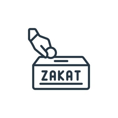 Ramazan kavramından bir ikon vektörü. Düzenlenebilir inmenin ince bir çizgisi. zakat lineer işareti web ve mobil uygulamalarda, logoda, yazdırma ortamında.
