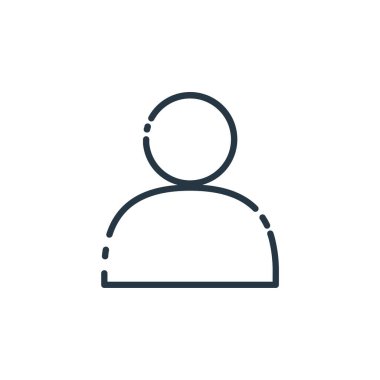 kullanıcı arayüzü kavramından kullanıcı simgesi vektörü. Düzenlenebilir vuruşun ince çizgisi. Web ve mobil uygulamalarda kullanmak için kullanıcı doğrusal işareti, logo, yazdırma ortamı.