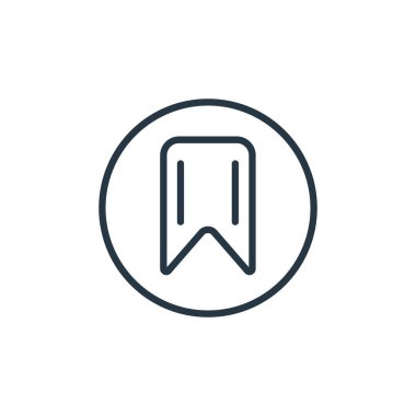 Çevrimiçi öğrenme kavramından yer imi simgesi vektörü. Yer imi düzenlenebilir vuruşunun ince çizgisi. Web ve mobil uygulamalarda kullanmak için yer imi doğrusal işareti, logo, yazdırma ortamı.