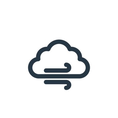 Tatil konseptinden rüzgar ikonu vektörü. Rüzgâr düzenlenebilir vuruşun ince çizgisi. Web ve mobil uygulamalarda kullanmak için rüzgar doğrusal işareti, logo, yazdırma ortamı.