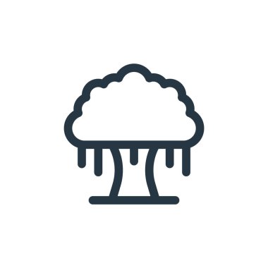 Ağaç konseptinden ikon vektörü. İnce çizgili ağaç çizgisi çizimi. Web ve mobil uygulamalarda kullanmak için ağaç doğrusal işareti, logo, yazdırma ortamı.