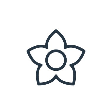 Çiçek konseptinden çiçek ikonu vektörü. Çiçek düzenlenebilir felcin ince bir çizgisi. Web ve mobil uygulamalarda kullanım için çiçek doğrusal işareti, logo, yazdırma ortamı.