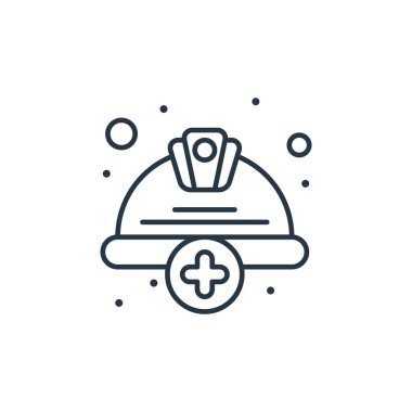 İşçi Bayramı konseptinden bir ikon vektörü. Düzenlenebilir şapka vuruşunun ince bir çizgisi. İnternet ve mobil uygulamalarda kullanmak için doğrusal işaret, logo, yazdırma ortamı.