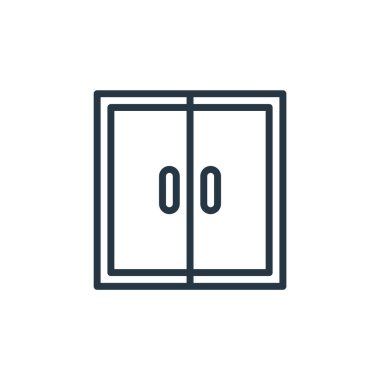 Banyo aksesuarları konseptinden bir ikon vektörü. Dolap düzenlenebilir felcin ince bir çizgisi. Web ve mobil uygulamalarda kullanmak için dolap doğrusal işareti, logo, yazdırma ortamı.