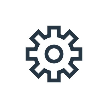 Temel ui kavramındaki ayar simgesi vektörü. Düzenlenebilir inme ayarlarının ince çizgisi. Web ve mobil uygulamalar, logo ve yazdırma ortamlarında kullanım için doğrusal imza ayarları.