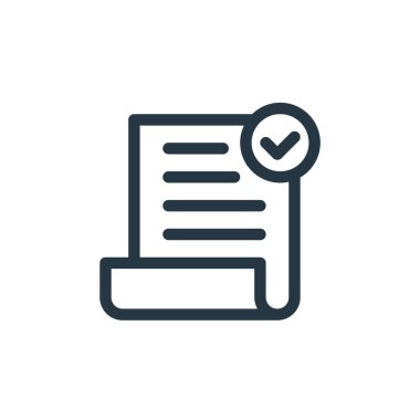 İş ve ofis konseptinden simge vektörünü kontrol et. Düzenlenebilir vuruşun ince çizgisi. Web ve mobil uygulamalarda, logoda ve yazdırma ortamında kullanım için doğrusal işareti kontrol et.