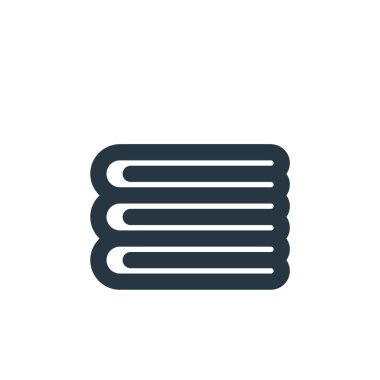 Havlu ikon vektörü stil aksesuarları konseptinden. Düzenlenebilir havluların ince çizgisi. Web ve mobil uygulamalarda kullanmak için doğrusal havlu işareti, logo, yazdırma ortamı.