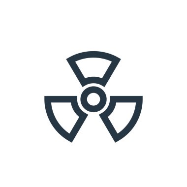 Sanayi konseptindeki nükleer işaret ikonu vektörü. Nükleer işaretin düzenlenebilir vuruşunun ince çizgisi. Web ve mobil uygulamalar, logo ve yazdırma ortamlarında kullanım için nükleer işaret doğrusal işareti.