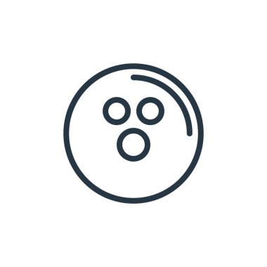 Spor konseptinden bowling topu ikonu vektörü. Düzenlenebilir bowling topu vuruşunun ince bir çizgisi. Web ve mobil uygulamalarda kullanmak için bowling topu doğrusal işareti, logo, yazdırma ortamı.