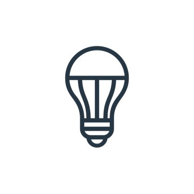 Ekoloji çizgisi kavramından lamba ikonu vektörü. İnce çizgili düzenlenebilir lamba çarpması çizgisi. Web ve mobil uygulamalar, logo ve yazdırma ortamlarında kullanım için öncü lamba doğrusal işareti.