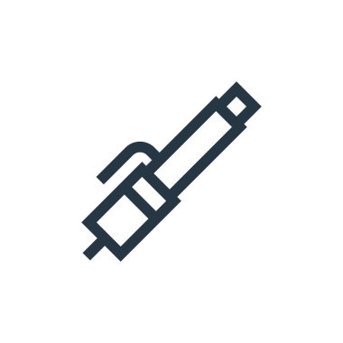 Kuaförlük ve berber dükkanı konseptinden saç maşası vektörü. Düzenlenebilir demir kıvrımının ince bir çizgisi. Web ve mobil uygulamalar, logo ve yazdırma ortamlarında kullanmak için kıvrımlı demir doğrusal işareti.