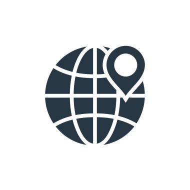 Haritalardan ve navigasyon konseptinden konum simgesi vektörü. İnce çizgili düzenlenebilir felç çizgisi. Web ve mobil uygulamalarda kullanmak için konum doğrusal işareti, logo, yazdırma ortamı.