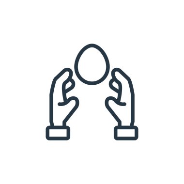 Paskalya konseptinden yumurta ikonu vektörü. İnce çizgili, düzenlenebilir yumurta çarpması. Web ve mobil uygulamalarda kullanmak için yumurta doğrusal işareti, logo, yazdırma ortamı.