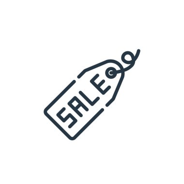 Pazartesi siber etiketi konseptinin satış simgesi vektörü. İnce çizgili, düzenlenebilir etiket vuruşu çizgisi. Web ve mobil uygulamalarda kullanmak için etiket doğrusal işareti, logo, yazdırma ortamı.