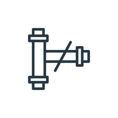 Su parkı konseptindeki boru ikonu vektörü. Düzenlenebilir boru vuruşunun ince çizgisi. İnternet ve mobil uygulamalarda kullanmak için boru doğrusal işareti, logo, yazdırma ortamı.