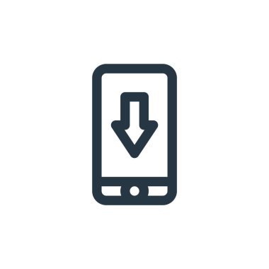 Çevrimiçi mağaza kategorilerindeki akıllı telefon ikonu vektörü. Düzenlenebilir akıllı telefon vuruşunun ince bir çizgisi. Web ve mobil uygulamalarda kullanmak için akıllı telefon doğrusal işareti, logo, yazdırma ortamı.