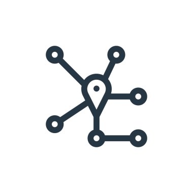 Toplu taşıma konseptinden güzergah ikonu vektörü. Düzenlenebilir felcin ince bir çizgisi. ağ ve mobil uygulamalarda kullanmak için rota doğrusal işareti, logo, yazdırma ortamı.