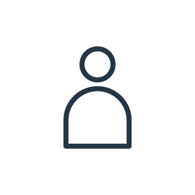 ui kavramından profil simgesi vektörü. İnce çizgili düzenlenebilir felç çizgisi. Web ve mobil uygulamalarda kullanmak için profil doğrusal işareti, logo, yazdırma ortamı.