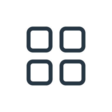 Kullanıcı arayüzü kavramından menü simgesi vektörü. Menüde düzenlenebilir vuruşların ince çizgisi. Web ve mobil uygulamalarda kullanmak için menü doğrusal işareti, logo, yazdırma ortamı.