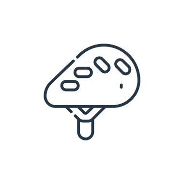 Macera konseptinden kask ikonu vektörü. Düzenlenebilir kask vuruşunun ince bir çizgisi. Web ve mobil uygulamalarda kullanmak için miğfer doğrusal işareti, logo, yazdırma ortamı.