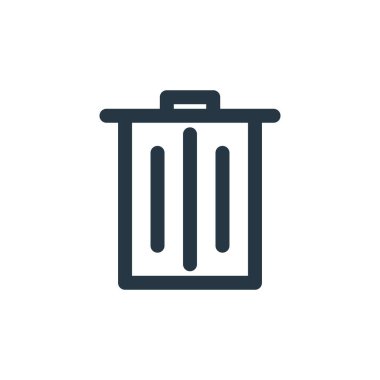 Okul konseptindeki çöp kutusu ikonu vektörü. Düzenlenebilir çöp tenekesinin ince çizgisi. Web ve mobil uygulamalarda kullanmak için çöp kutusu doğrusal işareti, logo, yazdırma ortamı.