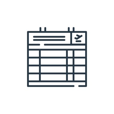 Toplu taşıma konseptinden zaman çizelgesi vektörü. Düzenlenebilir felcin ince bir çizgisi. Web ve mobil uygulamalar, logo ve yazdırma ortamlarında kullanım için zaman çizelgesi işareti.