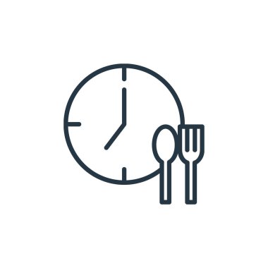 Sağlık konseptinden ikon vektör yemek. Düzenlenebilir felcin ince bir çizgisi. Web ve mobil uygulamalarda kullanım için doğrusal işaret yemek, logo, yazdırma ortamı.