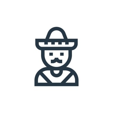 Cinco de mayonez kavramından Meksika ikonu vektörü. Meksika 'da düzenlenebilir felcin ince bir çizgisi. Web ve mobil uygulamalarda kullanmak için Meksika doğrusal işareti, logo, yazdırma ortamı.