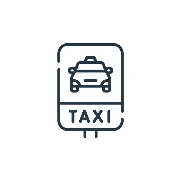 Taxi Stop Icon Vector Public Transportation Concept Thin Line Illustration — Stock Vector