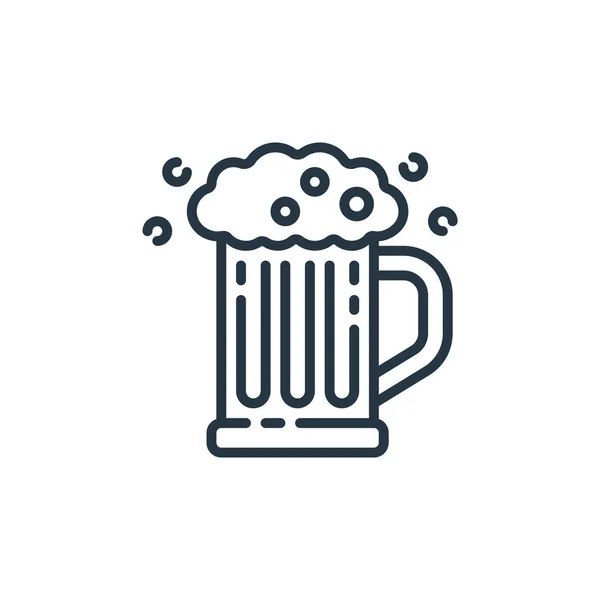 Beer Mug Icon Vector Patricks Day Concept Thin Line Illustration — Stock Vector