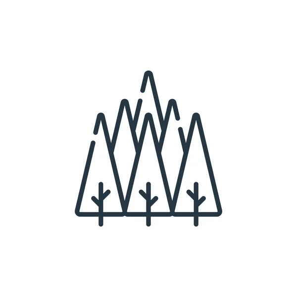 森林图标矢量来自可持续能源概念 森林可编辑中风的细线图解 森林线形标志 用于网络和移动应用程序 印刷媒体 — 图库矢量图片