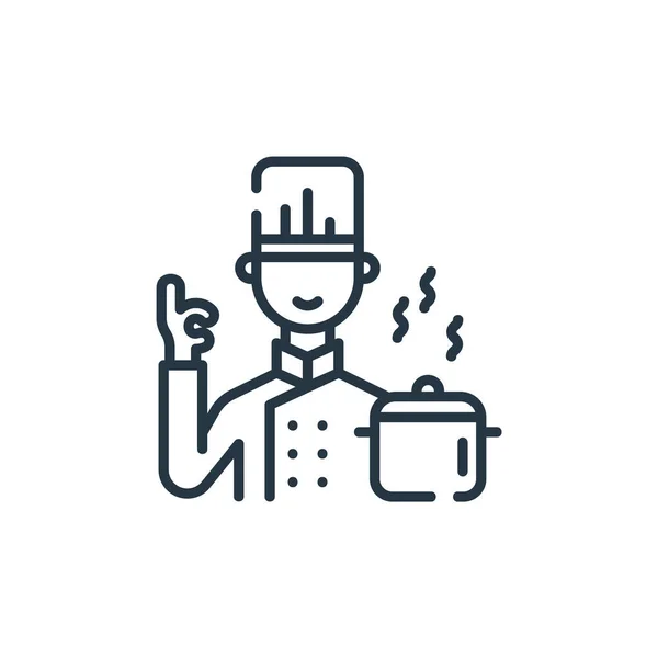 Chef Icon Vector Restaurant Concept Thin Line Illustration Chef Editable — Stock Vector