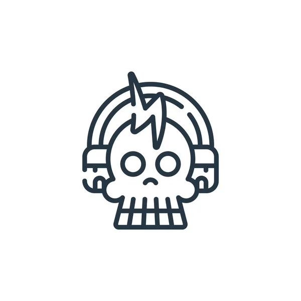 Skull Icon Vector Rock Roll Concept Thin Line Illustration Skull — Stock Vector