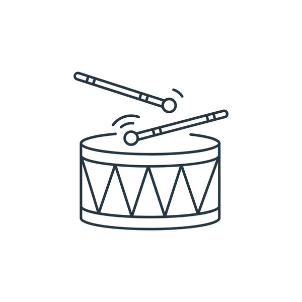 Іконка Барабана Вектор Концепції Дітей Тонка Лінія Ілюстрації Барабанів Які — стоковий вектор