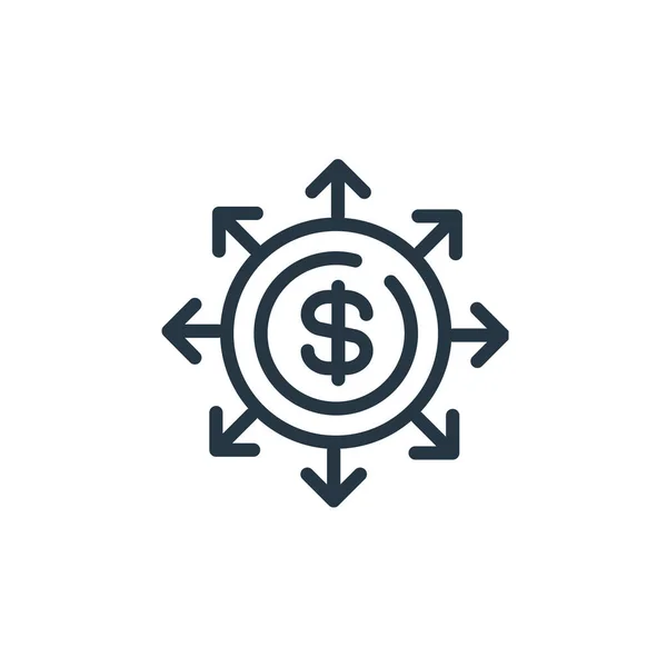 Іконка Фінансів Вектор Фінансів Бізнес Концепції Тонка Лінія Ілюстрації Інсульту — стоковий вектор