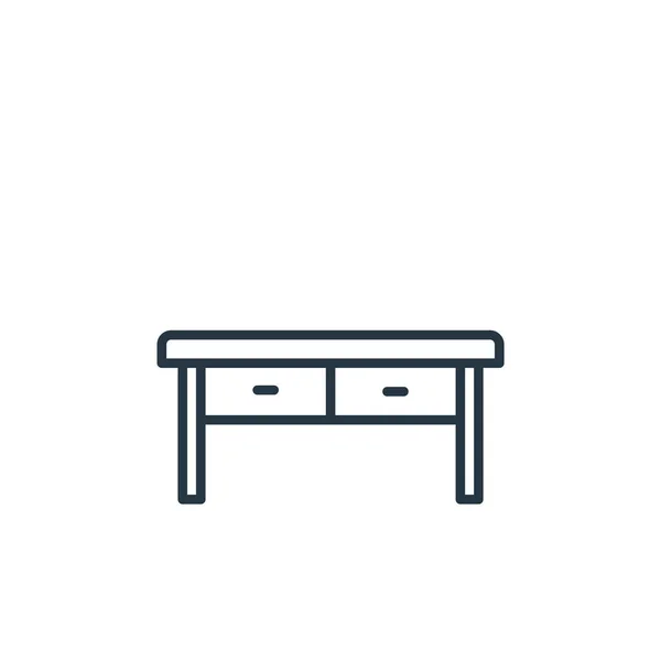 Asztal Ikon Vektor Bútor Koncepció Vékony Vonal Illusztrációja Asztali Szerkeszthető — Stock Vector