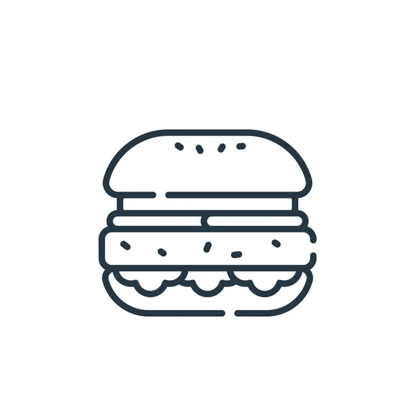 Hamburger Icon Vector Fast Food Concept Thin Line Illustration Hamburger — Stock Vector