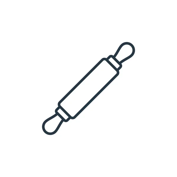 Rolling Pin Icon Vector Bakery Concept Thin Line Illustration Rolling — Stock Vector