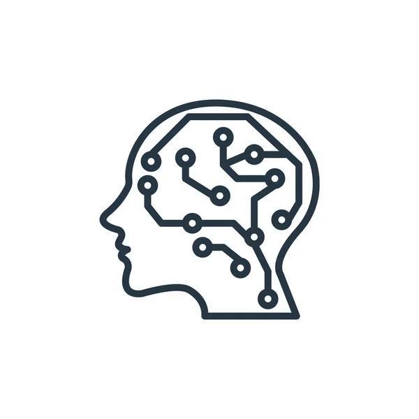 Vektor Lidské Ikony Konceptu Umělé Inteligence Tenká Čára Ilustrace Lidského — Stockový vektor