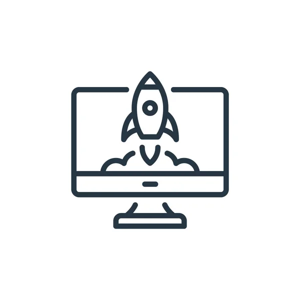 Seo ve Pazarlama konseptinden ikon vektörünü başlat. Fırlatma düzenlenebilir vuruşunun ince çizgisi. Web ve mobil uygulamalar, logo ve yazdırma ortamlarında kullanım için doğrusal işareti başlat.