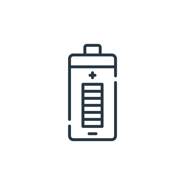 Icône État Batterie Vecteur Concept Énergie Durable Illustration Ligne Mince — Image vectorielle