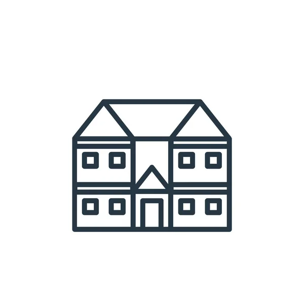 マンションのアイコンベクトルから建物のコンセプト 邸宅編集可能なストロークの細い線図 ウェブとモバイルアプリ 印刷メディアで使用するための邸宅線形標識 — ストックベクタ