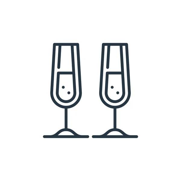 Champagne Icon Vector Celebration Concept Thin Line Illustration Champagne Editable — Stock Vector